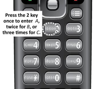 Getting Started 2-7 The handset uses capital letters as the first character and lower case letters after that. To switch between upper case characters, lower case characters, and numbers, press #.