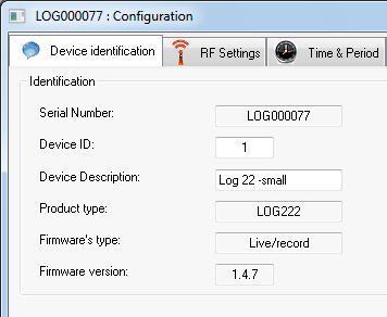 [QUICK START RF Monitor 4.3 Gold] 3.2.4 Alert Threshold Right-click on the line of your Logger then click Configuration. Select the «Threshold» window.