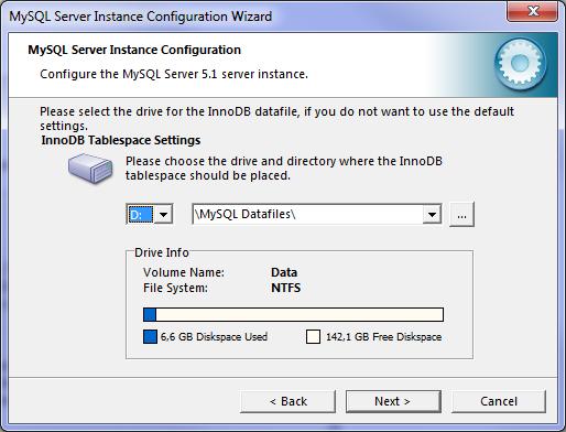 In the successive windows of MySQL Server 5.1 - Setup Wizard, click on «Next» «Next» «Install» «Next» «Next».
