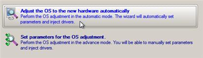 On the Wizard's Welcome page, click the Next button. 4. From the list of all found Win2K+ systems (if several) select one you need to adjust to the new hardware.