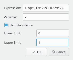 4 Integration dialog This dialog allows entering expression of the function to