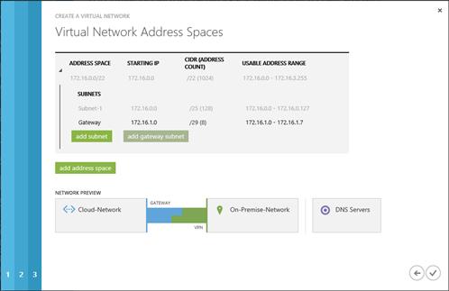 4. On the Site-to-Site Connectivity tab, enter the address space used by the onpremise network and the public IP address used by the SonicWALL VPN device. 5.
