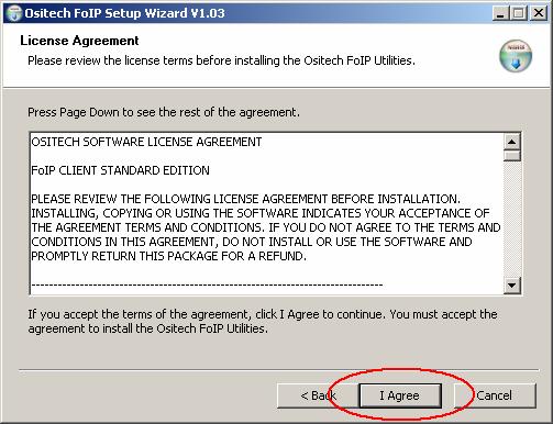 At this point, you will now observe the License Agreement. Please take some time to review the license agreement.