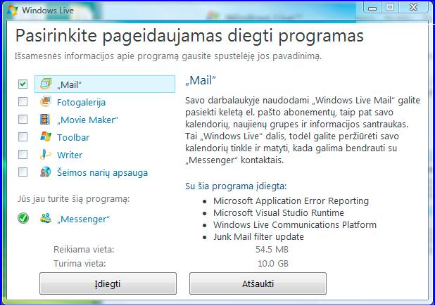 Windows Live Mail (nemokamas Windows 7 komponentas) elektroninio pašto klientas Žemiau pateikta instrukcija, kaip sukonfigūruoti savo elektroninį paštą vartotojams,