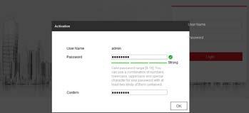 Activation Interface(Web) 3. Create a password and input the password into the password field.