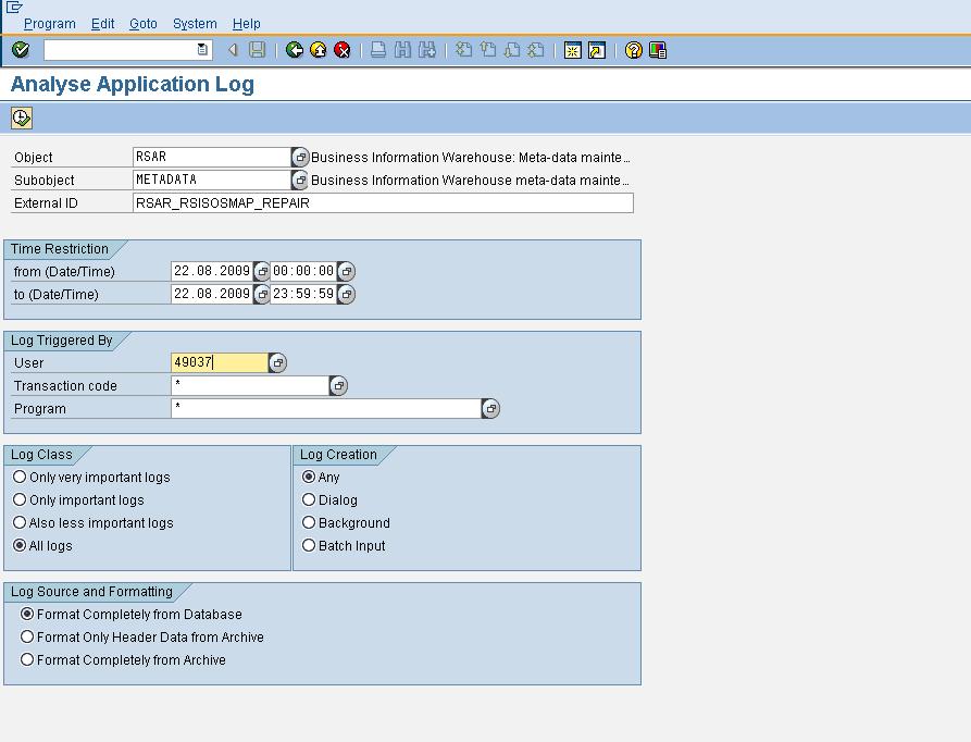 Application Log With Duplicate Transfer Structures form different Logical Systems, results in the