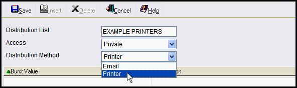 4. Change the Distribution Method from Email to Printer. EPM Query Instructions Scheduling Reports 5.
