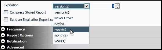 Settings other than version(s) include: Never Expire, days, weeks, months and years. To change the number of versions you want the library to save, simply click the arrow boxes next to the number.