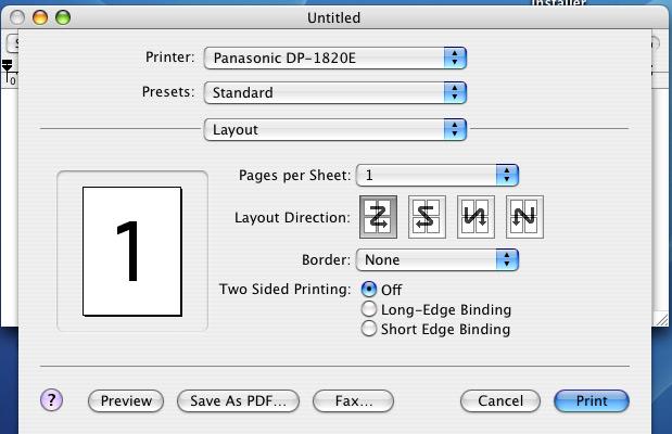 Layout Direction Specify the layout direction for printing multiple documents on a single sheet of paper. Select this option to view an example. 3.