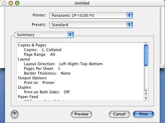 Configuring the Printer Driver Settings (Macintosh) Mac OS X