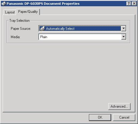 Printing from Windows Applications Windows 2000/Windows XP/Windows Server 2003 (User) Paper/Quality Tab