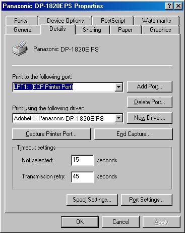 10 The following step registers the LPR Port for network printing.