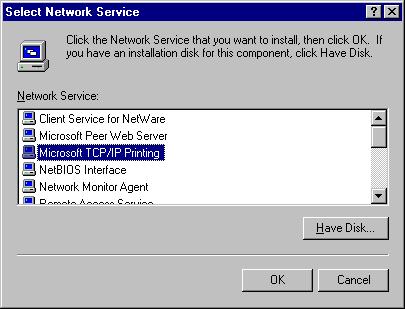 Installing the LPR (Line Printer Remote) Monitor Windows NT 4.0 3 Click the Add.