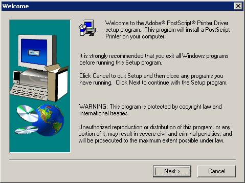 Installing the Printer Driver Windows 4 Click Printer Driver (PostScript3).