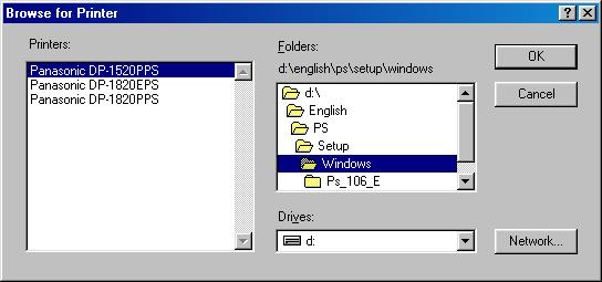 11 Select the folder directory where the PPD files are stored.