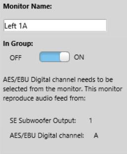 Group settings for SE Monitor (8130) with analog input (available with SE7261) Setting Description View Monitor Name (note) Name tag to help identify monitor 8130 monitors controlled with SE7261 and