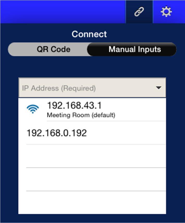 IP Address: Manually enter the IP address shown on your NovoConnect home screen here, or select an entry from the drop down menu that matches the IP address shown on your NovoConnect home screen.