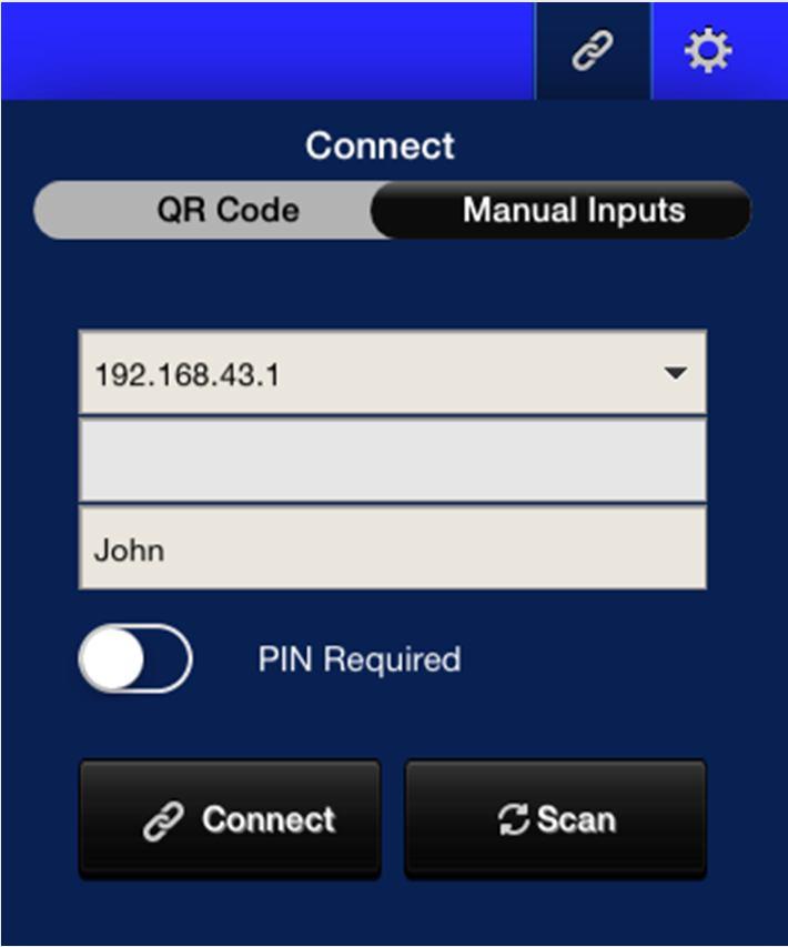 2.168.43.1. PIN: If a PIN code is required to connect to the B360, slide the PIN Required switch to the ON position and enter the PIN shown on the NovoConnect home screen.