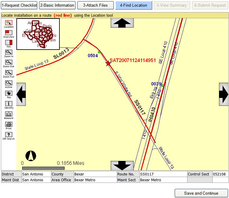 Find Location This step involves using an interactive map to place the location of the proposed installation on the map and display the