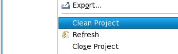 toolbar Select project,