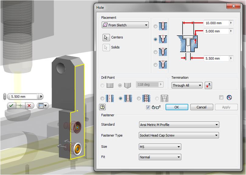 Click OK 15. Place Components Place the following components into the Mating Press View CCF-360.ipt.375-LockWasher.ipt.375-24-HexNut.ipt 16. Start the Constrain tool.