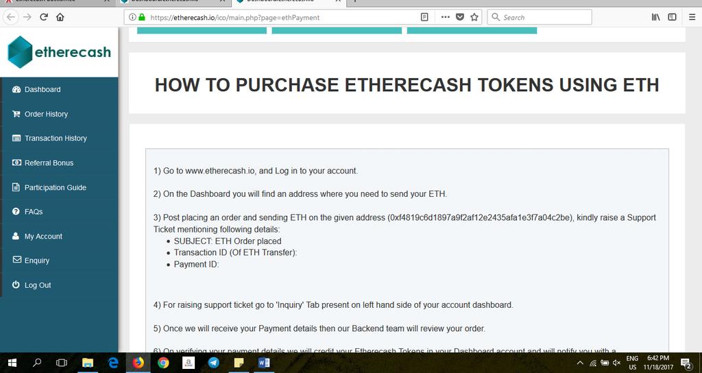3) You will be redirected to below page where Wallet address is