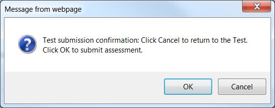 Click Cancel to return to the test. 6.