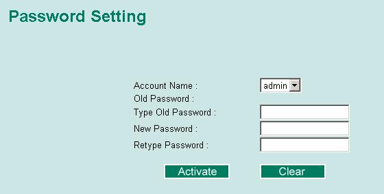 Password The EDS provides two levels of access privileges: admin privilege gives read/write access to all EDS configuration parameters, and user privilege provides read access only.