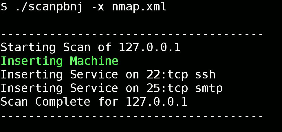 Scan Nmap XML Input