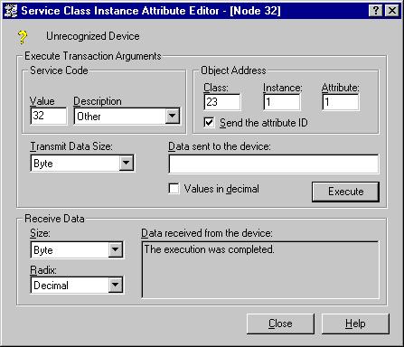 After uploading, the parameters have to be stored in the EEPROM in order to be used. To store the parameters in RsNetworx click on "Device / Class Instance Editor" in the menu bar.