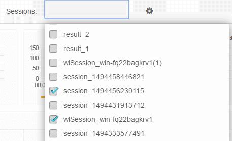 Selecting Sessions from the Database You can select a session for viewing in any of the following ways: In the Dashboard Header, select the session from