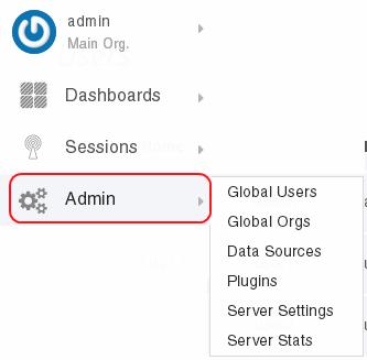 Figure 65: Admin Options for Super Admin Users Managing Users Organizational admins can manage users within the specific organization, while super admins can manage all users, across all