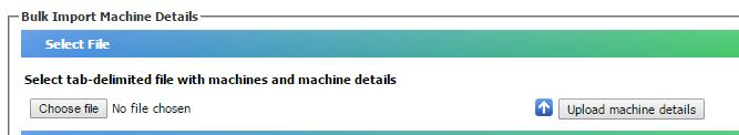Bulk Import Machine Details This feature allows you to update many machines with details like Department, Warranty Expiry Date and Lease Expiry Date. Even Machine Custom Fields can be updated.