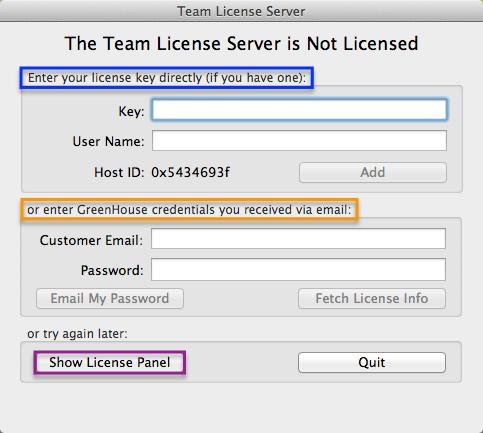 The Team License Server License Panel on Mac Once you have licensed the Team License Server, the below panel will pop up, displaying the Server information.