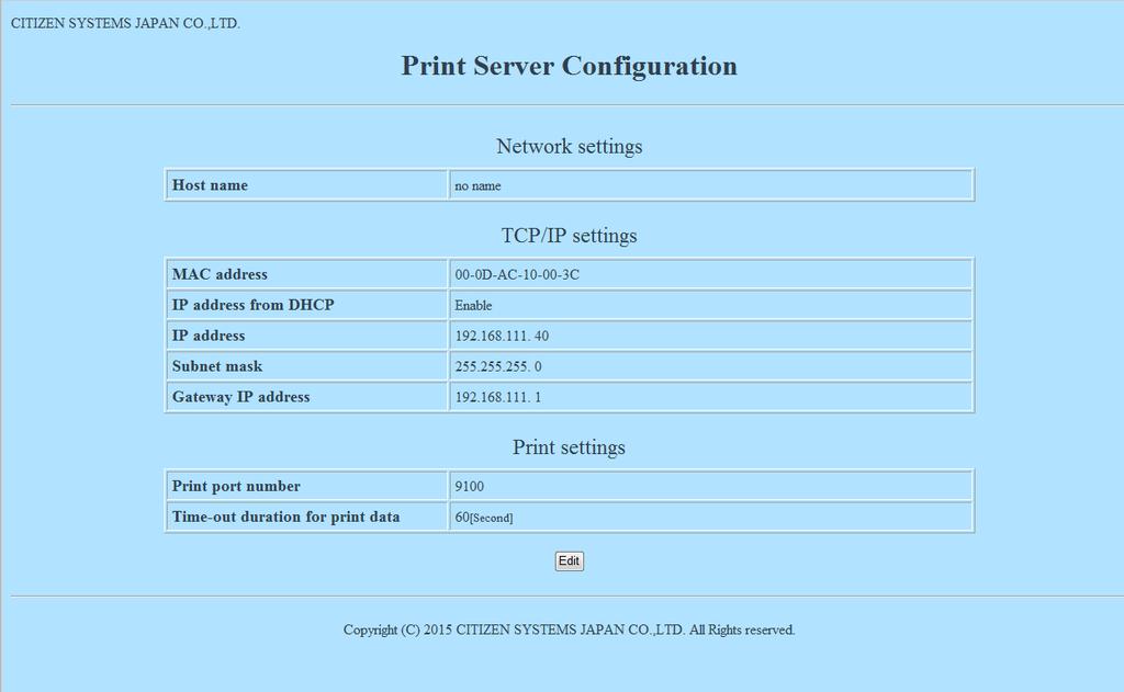 Introduction 1-5. Print Server Using a Web browser, you can go to the Print Server Configuration screen to view or change the network settings. 1-5-1.