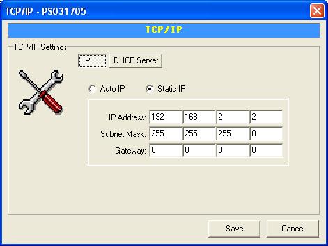 7.9 TCP/IP Configuration Double Click TCP/IP icon and the TCP/IP configuration