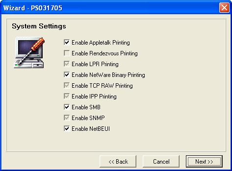 Step 2: Select to enable required printing