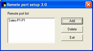 each port. Click Ok. Step3. The new remote print port is displayed as follows.