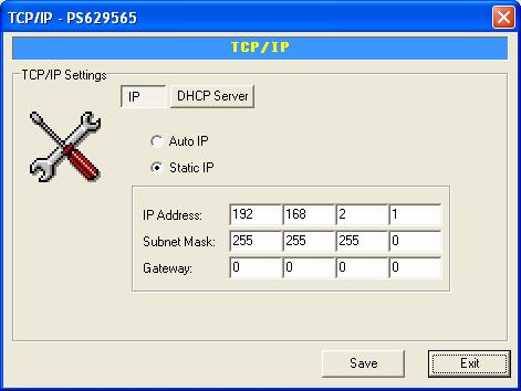 7.9 TCP/IP Configuration Double Click TCP/IP icon and the TCP/IP configuration