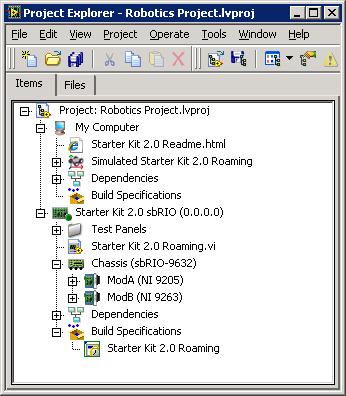 Exploring the Project in the Project Explorer Window The Project Explorer window enables you to manage hardware targets, VIs, and other support files from one location.