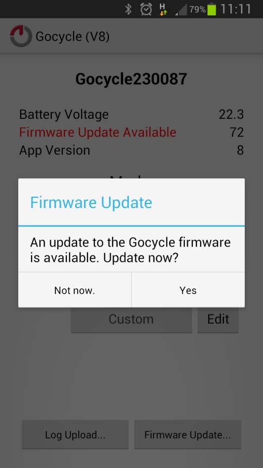 3.3 Select Yes when the Firmware Update window appears.