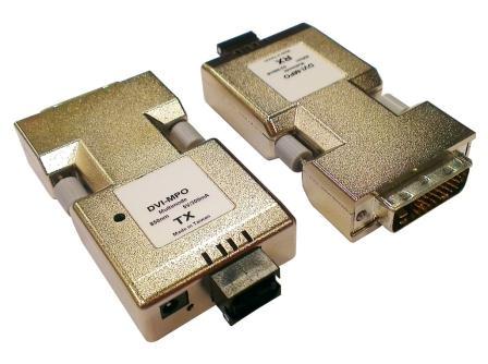 Description APAC s DVI500-MPO2 optical extender provides a high quality and dual uncompressed DVI data link between PC and monitor.