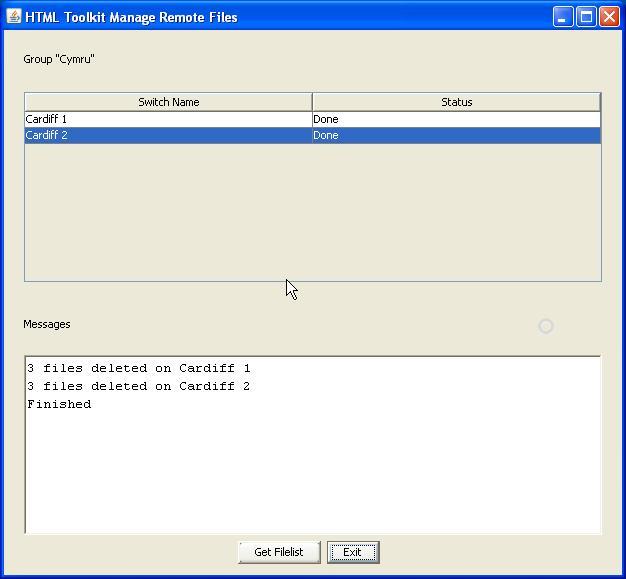 Table of Contents Figure 20 - The Manage Remote Files window after files have been deleted