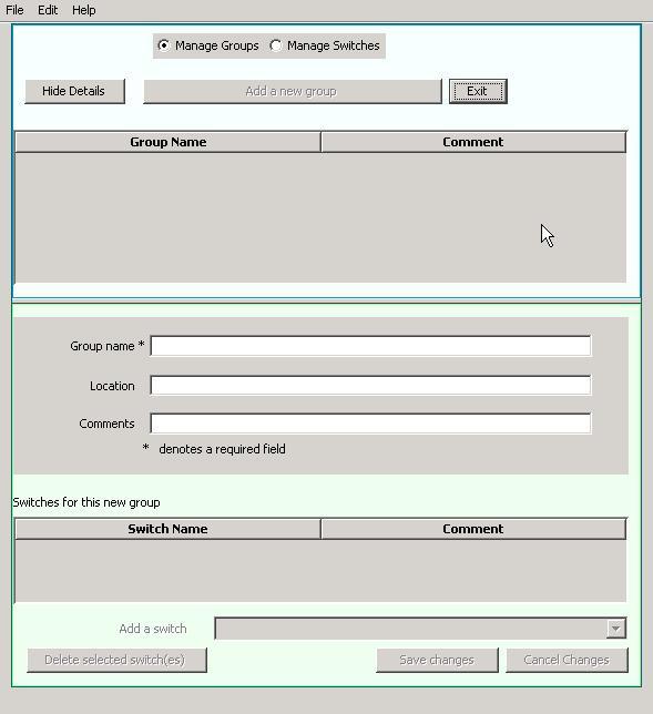 HTML Application Uploader User Guide The detail part of the form appears. Since this is a new group, it will be empty.