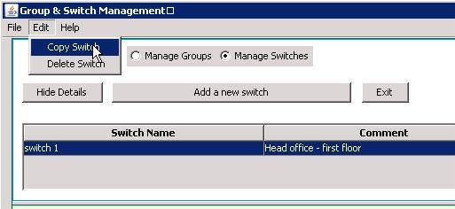 Figure 37 - The new switch now appears in the summary part of the form We could add a second switch to this group in a similar manner.