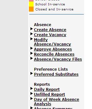 On the Administrator website, click on Approve Absences