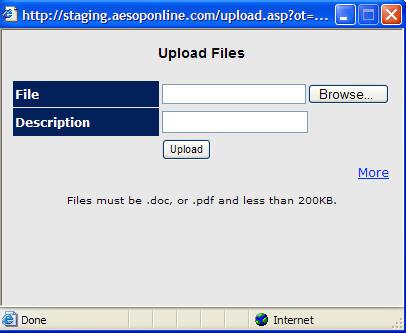 In the Upload Files dialog box select the File using the Browse feature and then