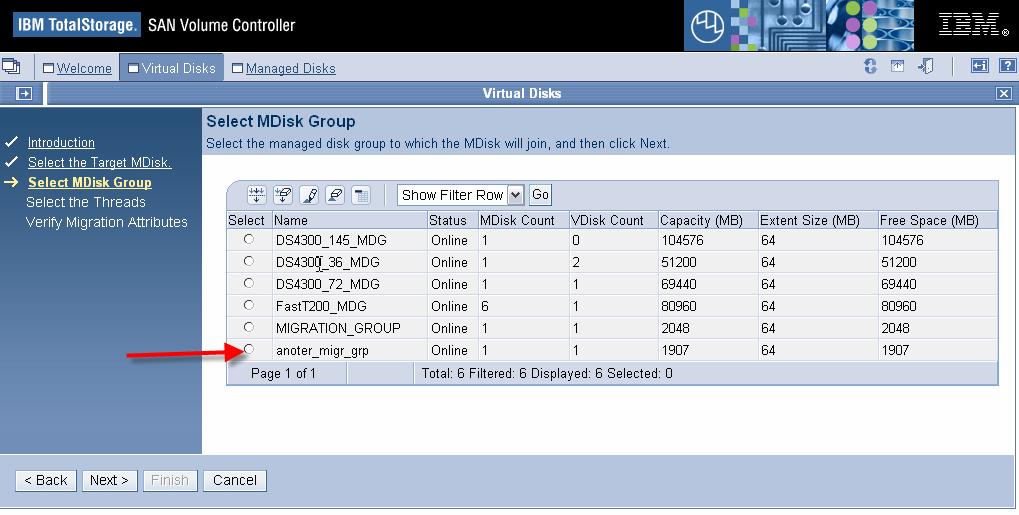 We need to assign the Mdisk to a Managed Disk Group (MDG) so we can get