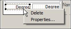 Moving, Deleting, or Resizing a Data Element Each field contains two data elements, the field label and the field data.