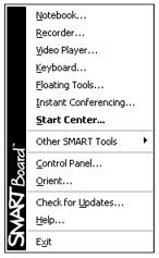 Quick Reference Page 15 of 50 SMART Board Tools The SMART Board Tools menu provides quick access to the functions that help you operate the SMART Board interactive whiteboard more effectively.